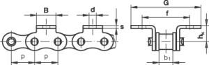 roller chain with attachment K1.2