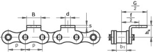 roller chain with bent attachment